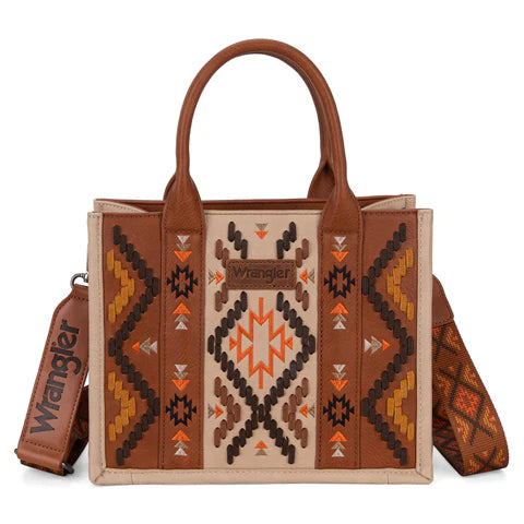Wrangler Aztec Embroidered Tote/Crossbody- Multiple Colors