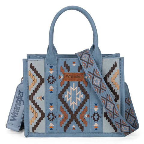 Wrangler Aztec Embroidered Tote/Crossbody- Multiple Colors