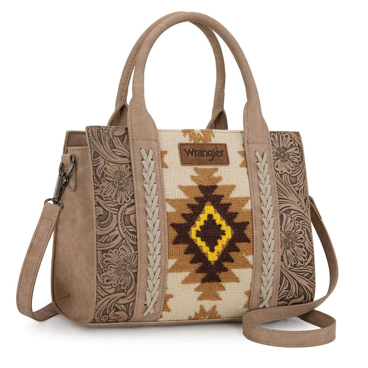 Wrangler Women's Aztec Patterned Carry Tote/ Crossbody- Multiple Colors