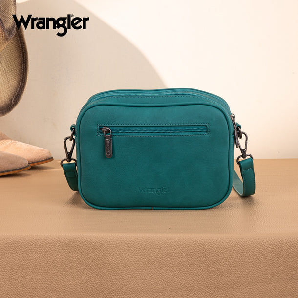 Wrangler Horseshoe Cutout Double Zip Crossbody Bag- Multiple Colours