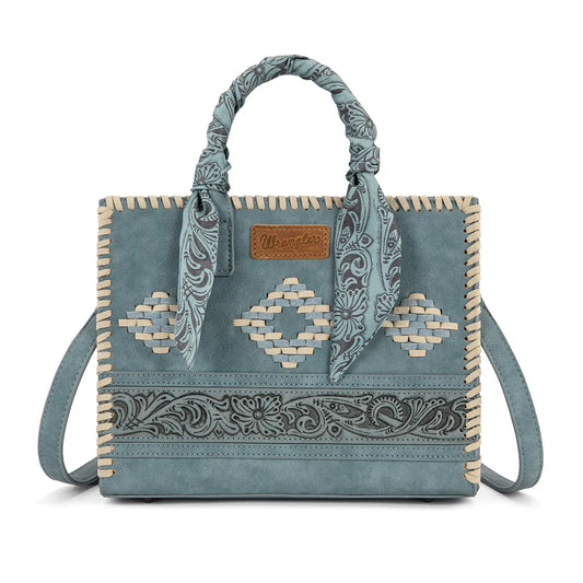 Wrangler Whipstitch Aztec Crossbody with Scarf Handle- Multiple Colours