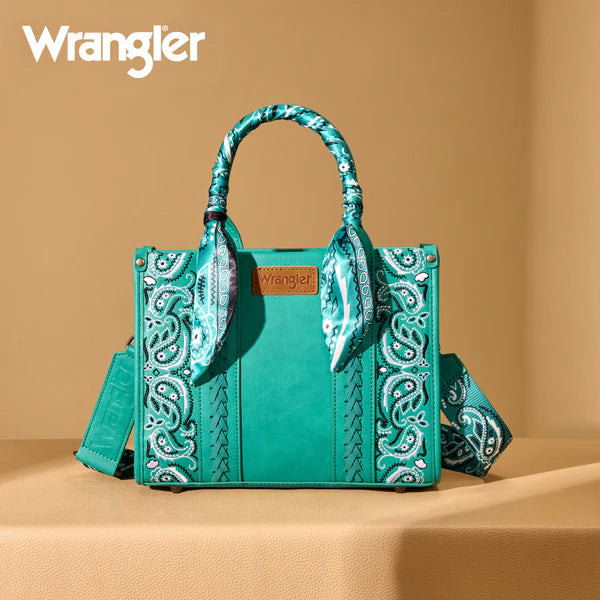 Wrangler Bandana Paisley Print Tote Crossbody- Multiple Colours - Irvine Tack & Western Wear