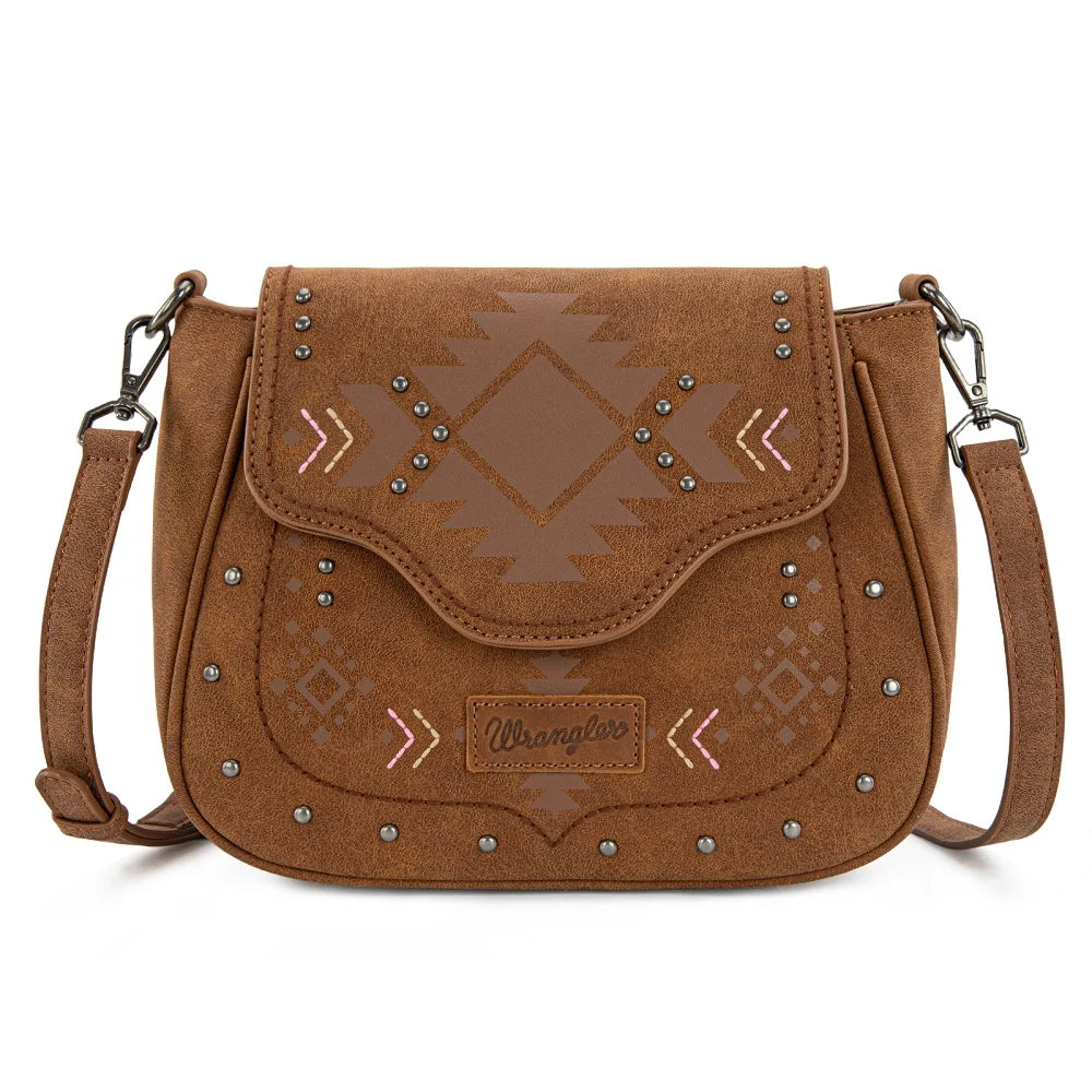 Wrangler Aztec Saddle Crossbody Bag- Multiple Colours
