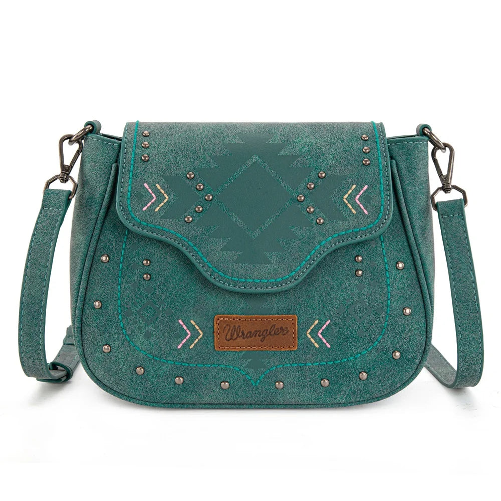 Wrangler Aztec Saddle Crossbody Bag- Multiple Colours