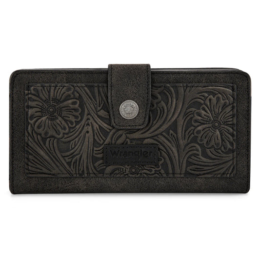 Wrangler Wrangler Western Floral Tooled RFID Wallet- Multiple Colours - Irvine Tack & Western Wear