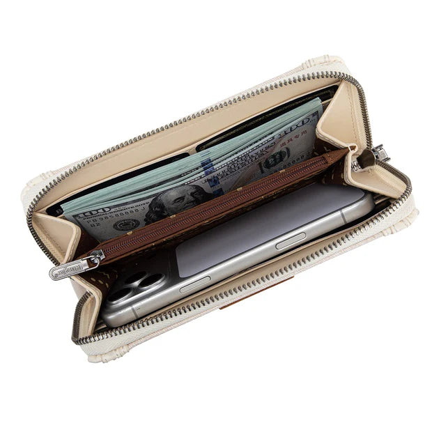 Wrangler Women's Western Chevron Contrast Stitch RFID Wallet- Multiple Colours
