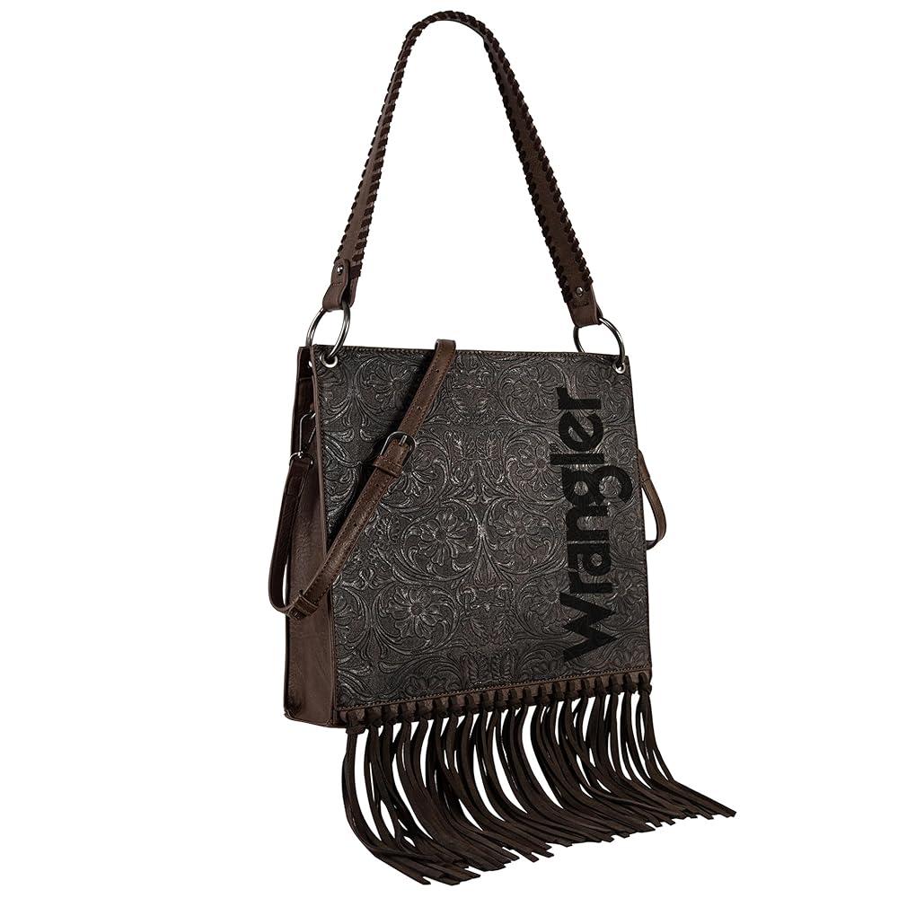 Wrangler Hobo Embossed Fringe Crossbody