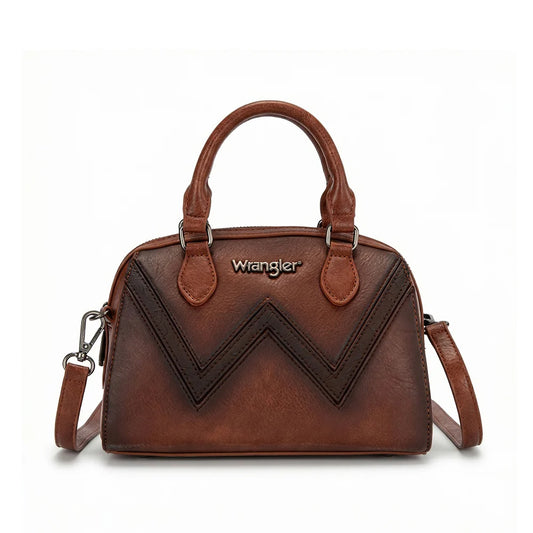 Wrangler Chevron Stitch Dome Satchel Crossbody Bag- Multiple Colours