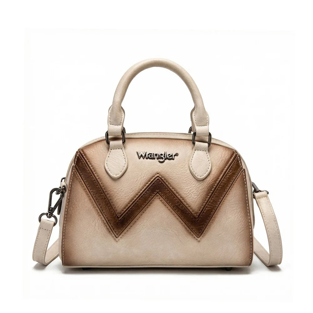 Wrangler Chevron Stitch Dome Satchel Crossbody Bag- Multiple Colours