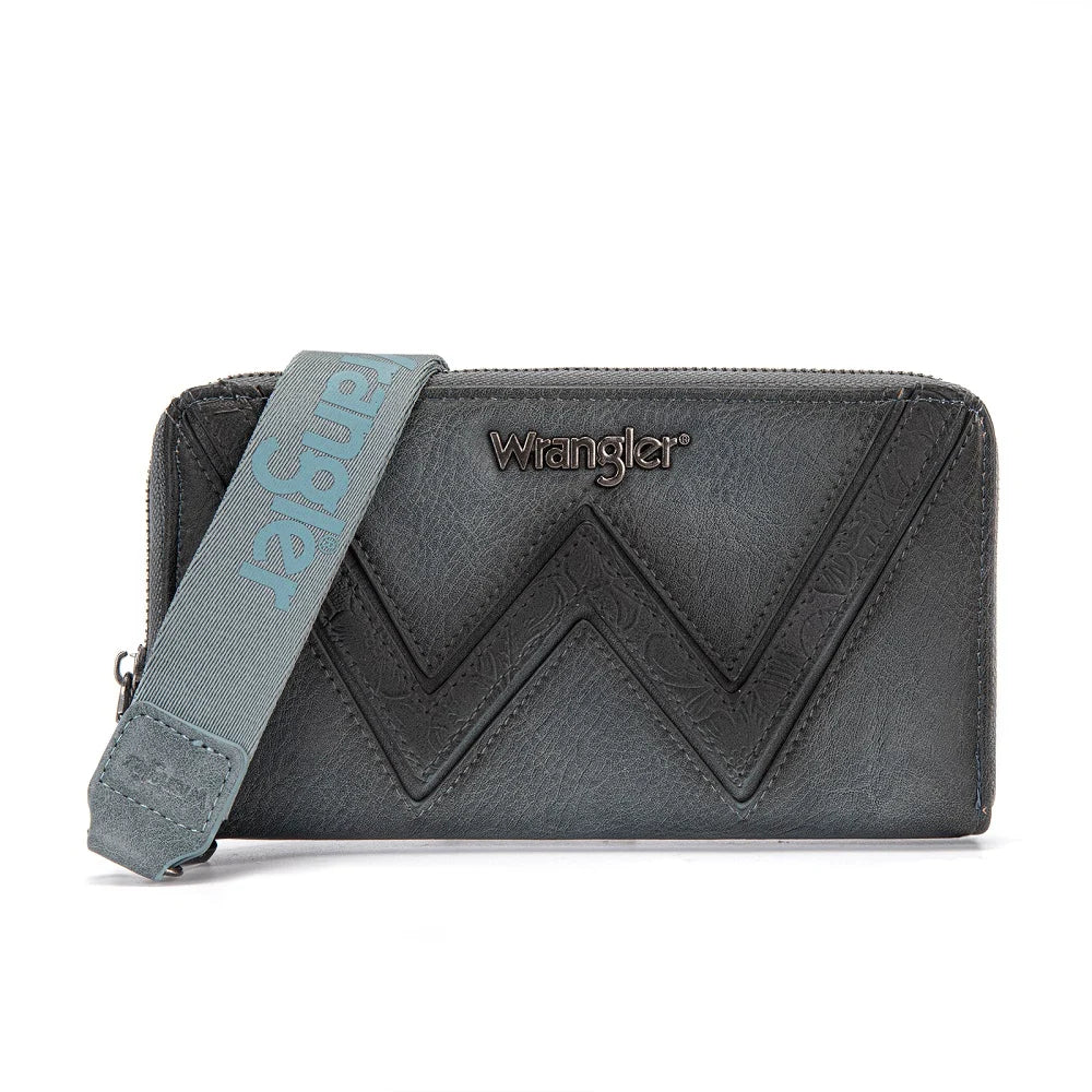 Wrangler Chevron Stitch Zip Around Wristlet Wallet-Multiple Colours