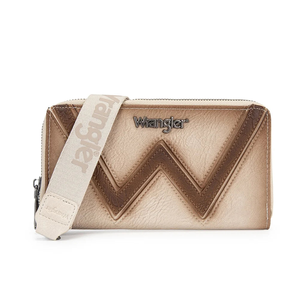 Wrangler Chevron Stitch Zip Around Wristlet Wallet-Multiple Colours