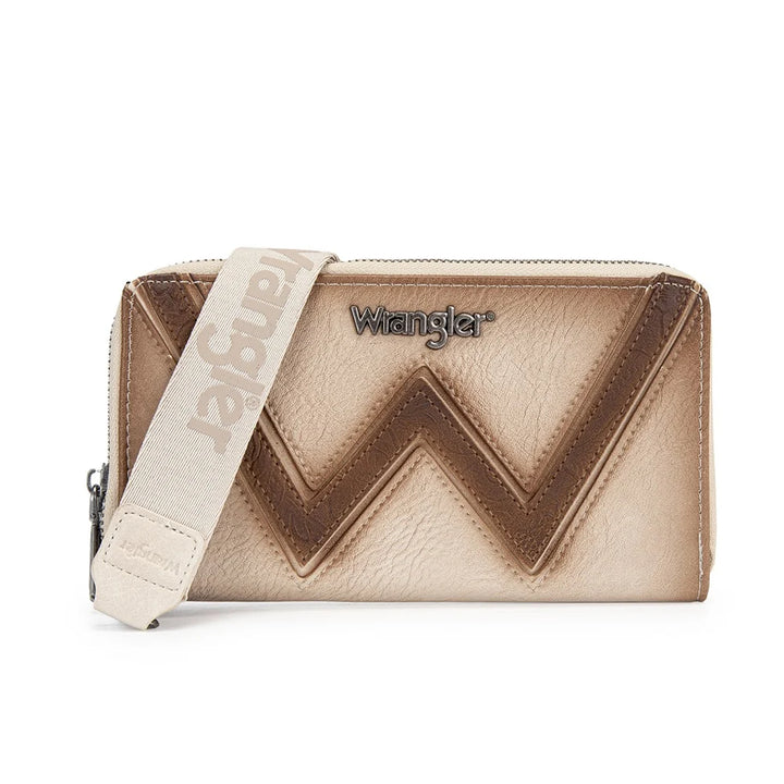 Wrangler Chevron Stitch Zip Around Wristlet Wallet-Multiple Colours