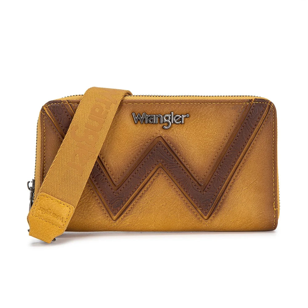 Wrangler Chevron Stitch Zip Around Wristlet Wallet-Multiple Colours