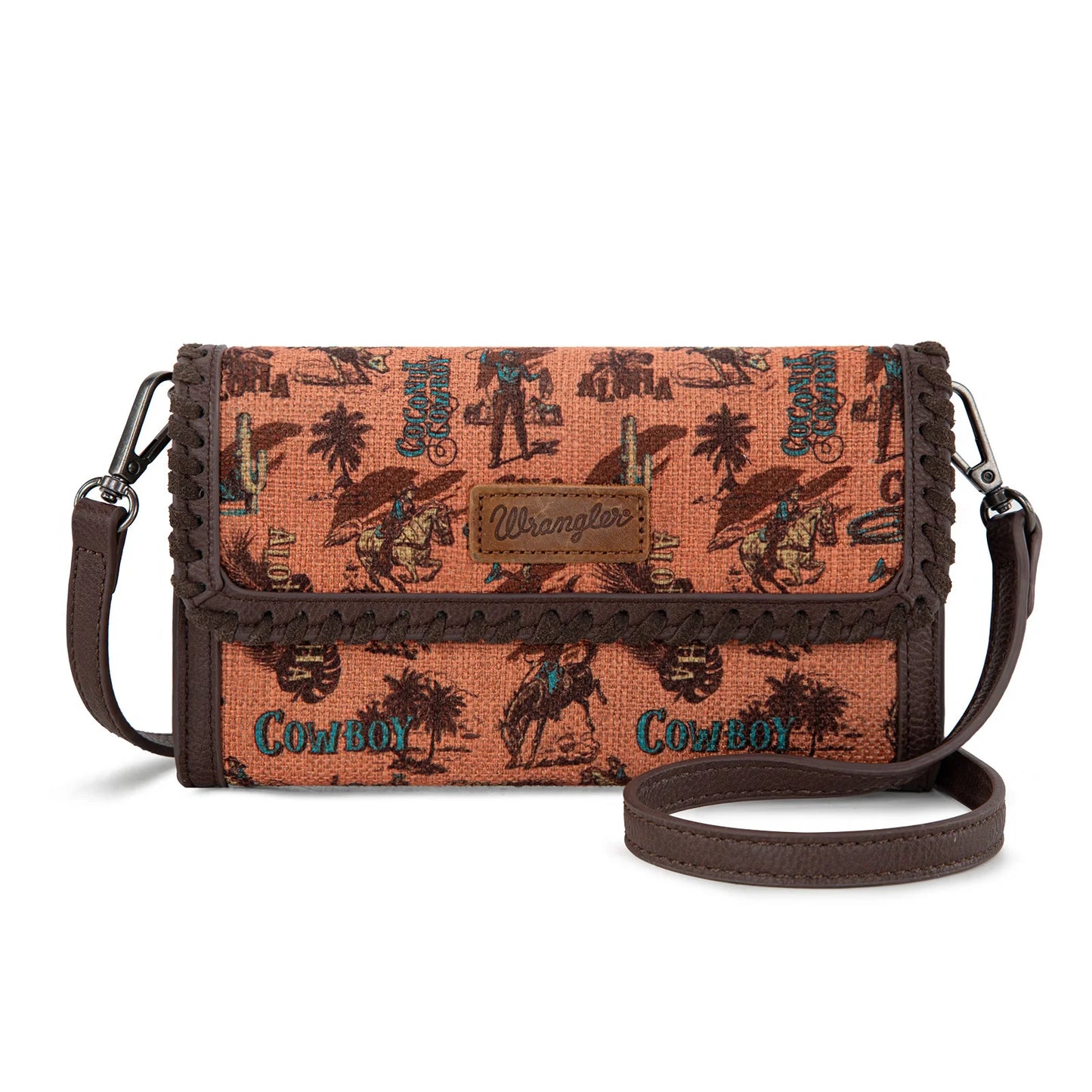 Montana West  Wrangler Vintage Retro Cowboy Cool Print Wallet/Crossbody-Multiple Colours