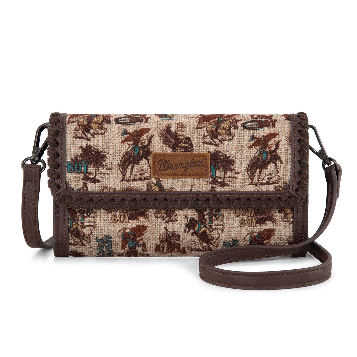 Montana West  Wrangler Vintage Retro Cowboy Cool Print Wallet/Crossbody-Multiple Colours
