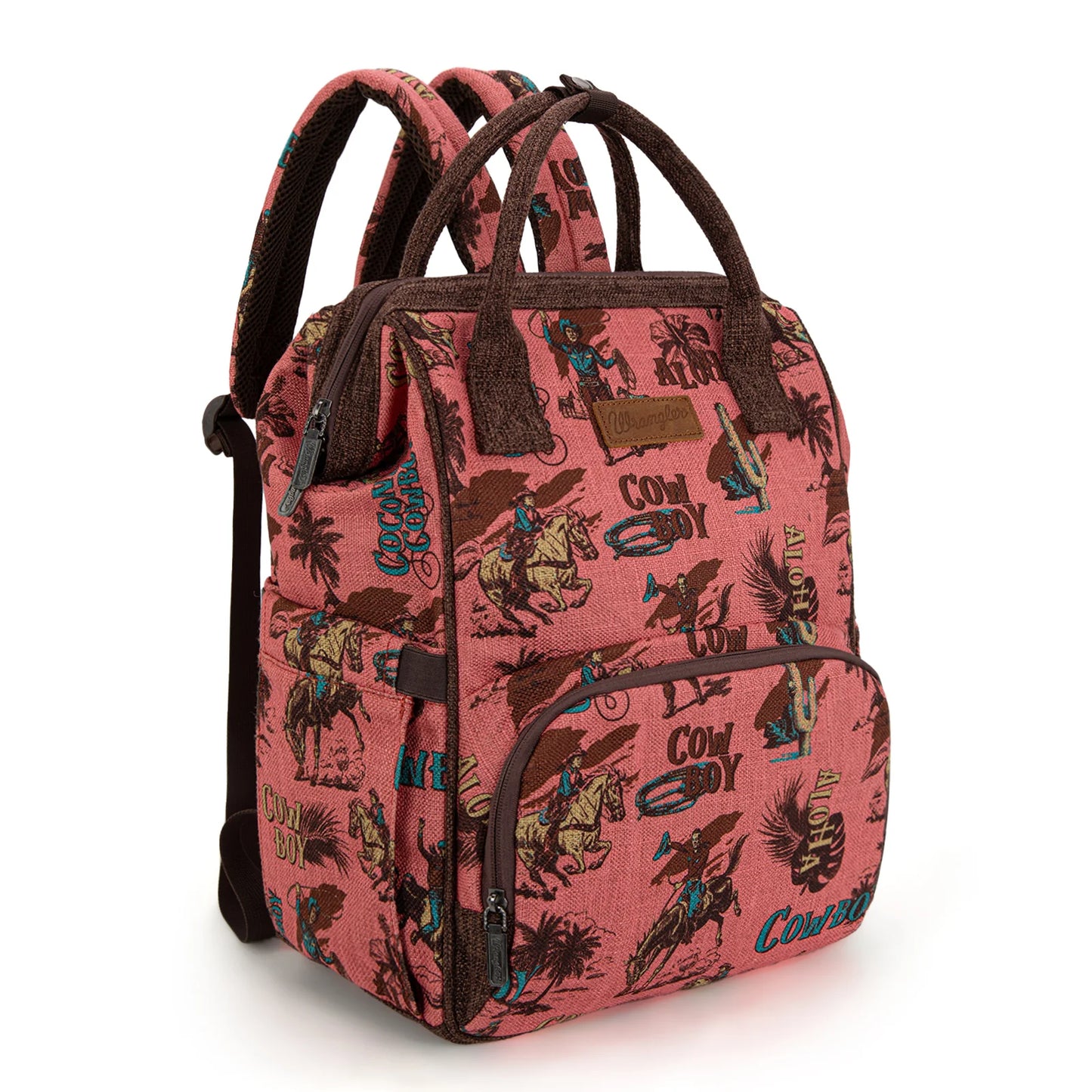 Montana West  Wrangler Vintage Retro Cowboy Cool Print Backpack- Multiple Colours