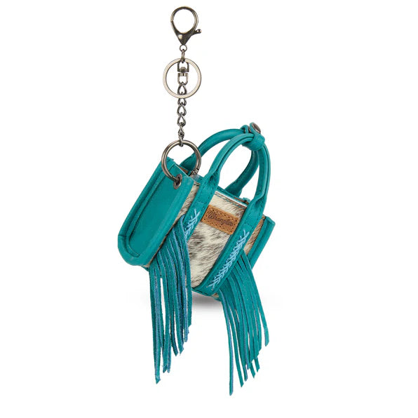 Wrangler Cowhide Mini Fringe Tote/Keychain Bag- Multiple Colours