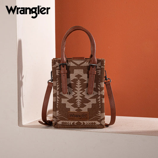 Wrangler Southwestern Print North South Mini Canvas Tote/Crossbody