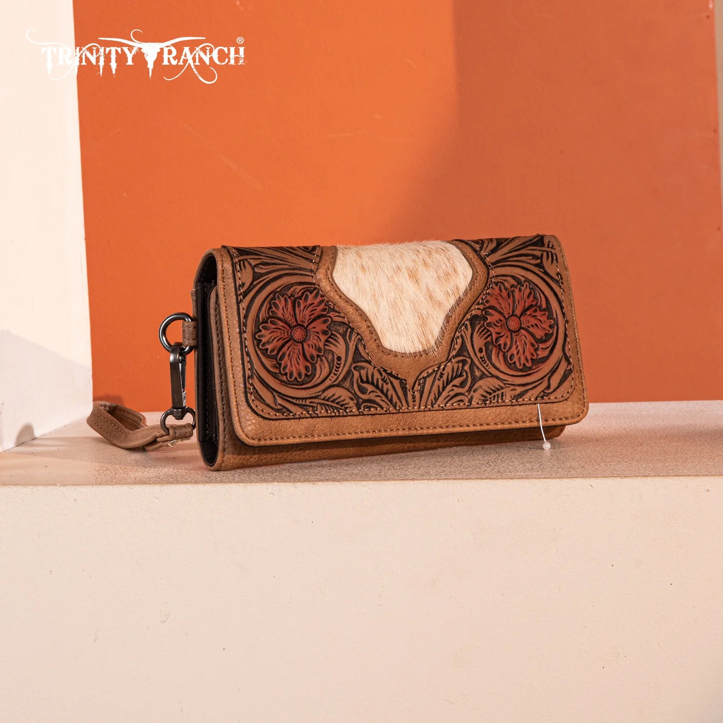 Trinity Ranch Floral Tooled and Hair ON Cowhide Collection-Multiple Colours