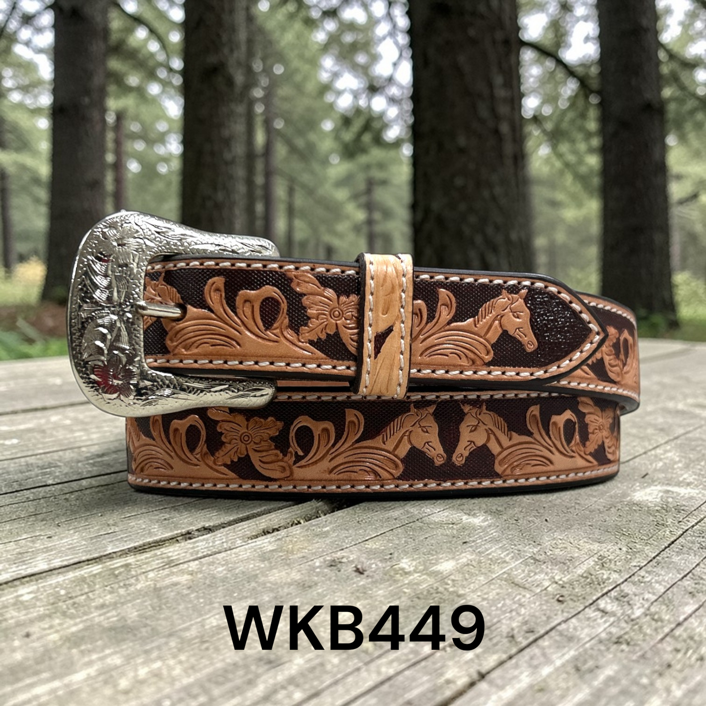 Ranger Belt Co. Kid's Floral & Horse Head Belt