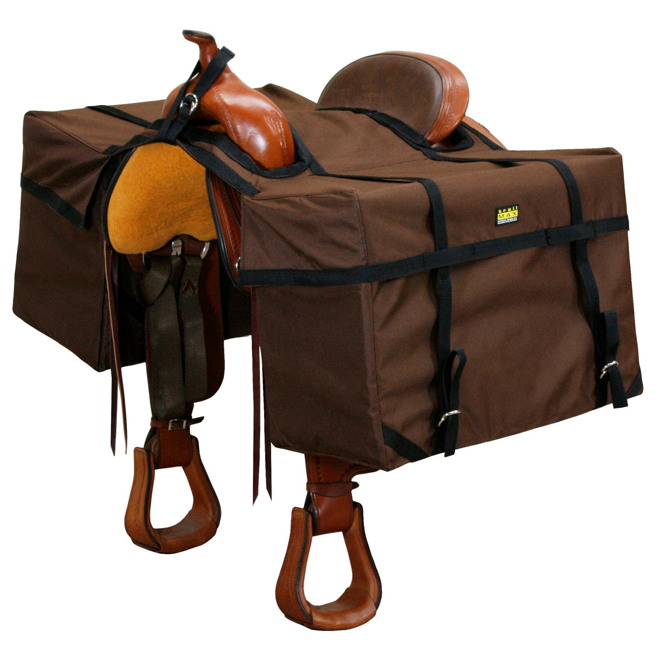 Trailmax Saddle Panniers-Horse Packing Pannier Bags - Brown