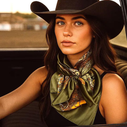 Rodeo Drive 35x35 Wild Rags / Scarf - Floral, Paisley, Multi Pattern, Safari