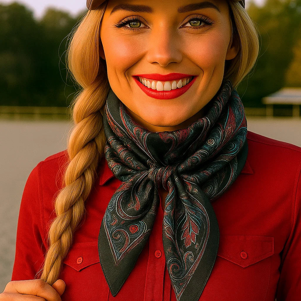 Rodeo Drive 35x35 Wild Rags / Scarf - Floral, Paisley, Multi Pattern, Safari