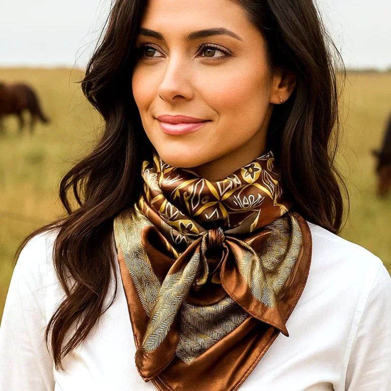 Rodeo Drive 35x35 Wild Rags / Scarf - Floral, Paisley, Multi Pattern, Safari