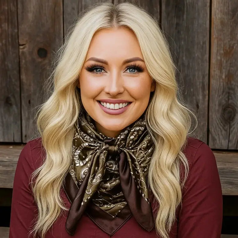 Rodeo Drive 35x35 Wild Rags / Scarf - Floral, Paisley, Multi Pattern, Safari