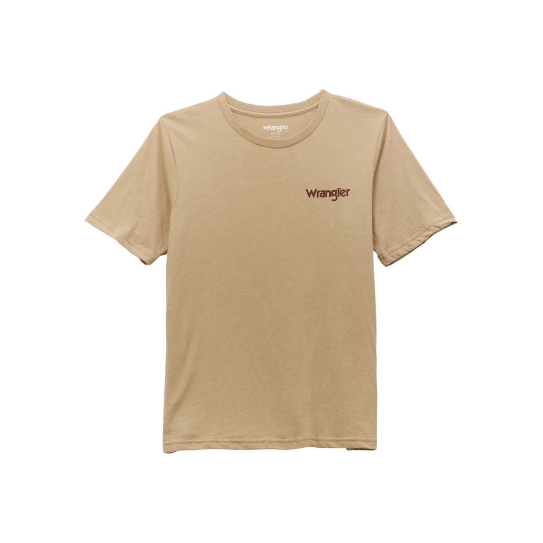 Wrangler Infant Boy's Short Sleeve Bison Sunset Tee Shirt- Tan