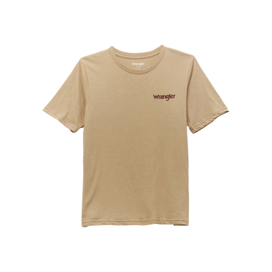 Wrangler Infant Boy's Short Sleeve Bison Sunset Tee Shirt- Tan