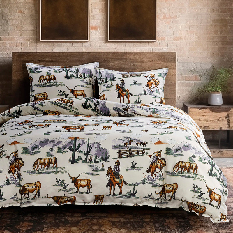 HiEnd Accents Ranch Life Reversible Duvet Cover Set - King