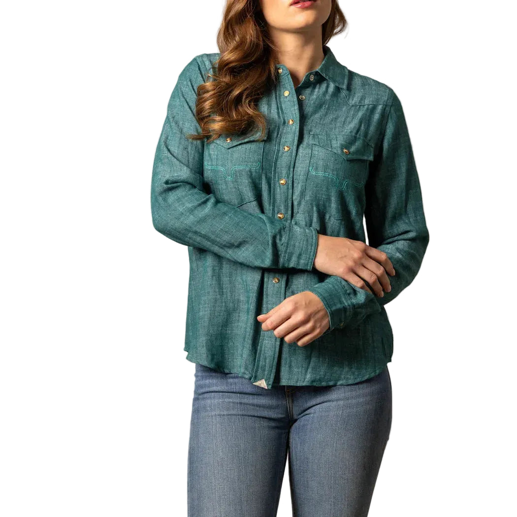 Kimes Ranch Women's Lacy Long Sleeve Snap Shirt - Multiple Colours