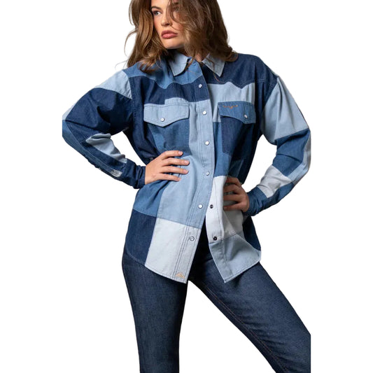 Kimes Ranch Women's Olly Long Sleeve Snap Shirt - Indigo