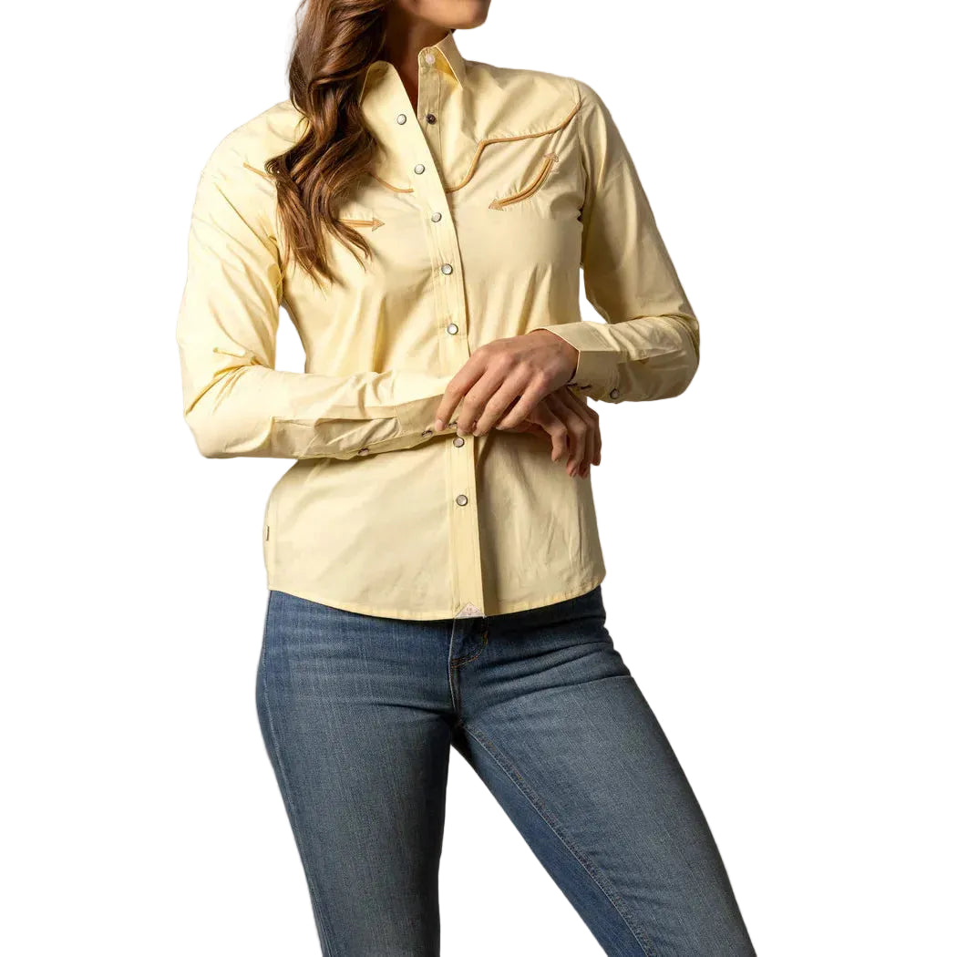 Kimes Ranch Women's Logo Horn Long Sleeve Blouse - Multiple Colours
