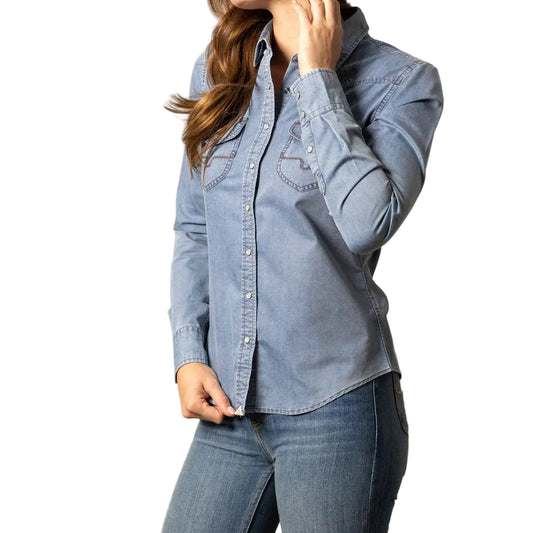 Kimes Ranch Women's Flinn Long Sleeve Shirt - Indigo