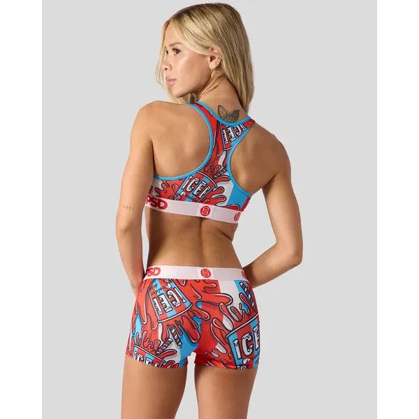 PSD Underwear Women's "Icee" Freeze Sports Bra - Red/Blue/White