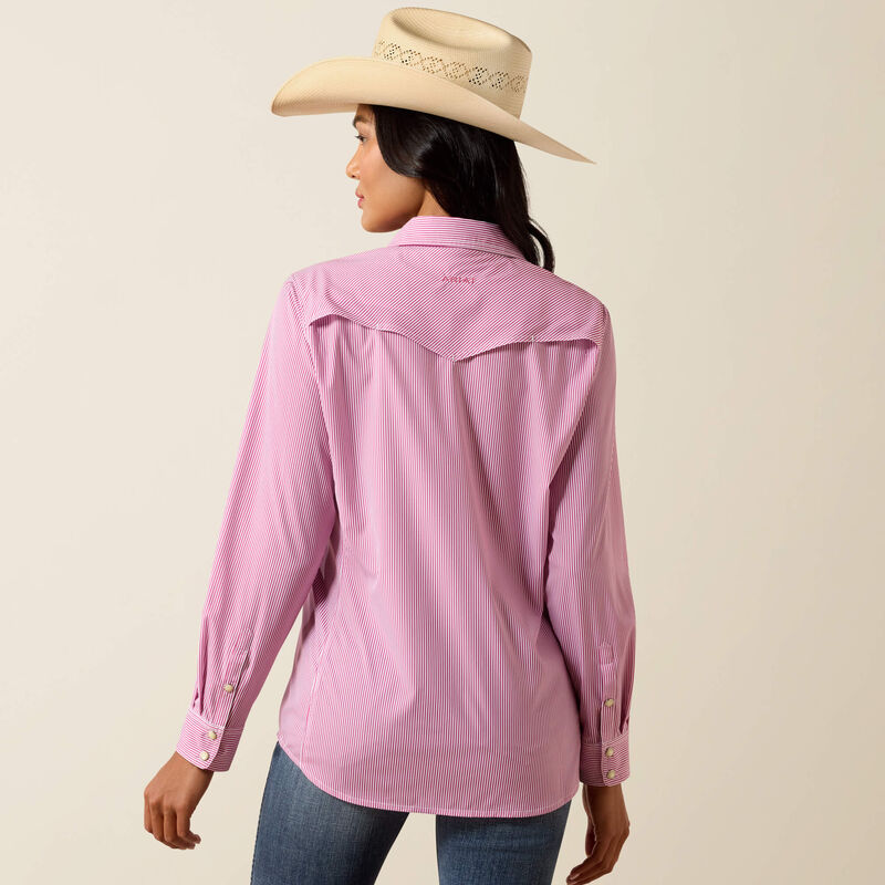 Ariat Women's Western VentTEK Long Sleeve Shirt - Rose Sorbet Stripe