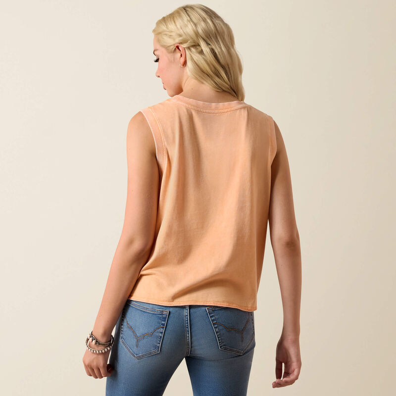 Ariat Women's Wild Roper Sleeveless Tank - Orange Chiffon