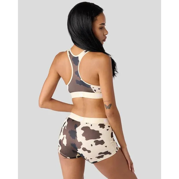 PSD Underwear Women's Longhorn Boy Short Underwear - Cow Print