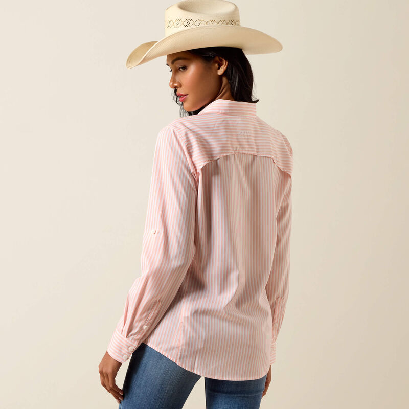 Ariat Women's VentTEK Short Sleeve Stripe Shirt - Peach