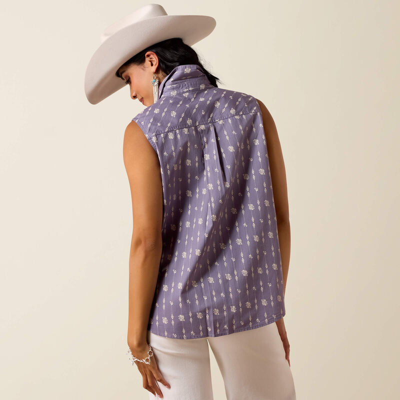 Ariat Women's Billie Jean Sleeveless Shirt - Blue Granite Dewdrop