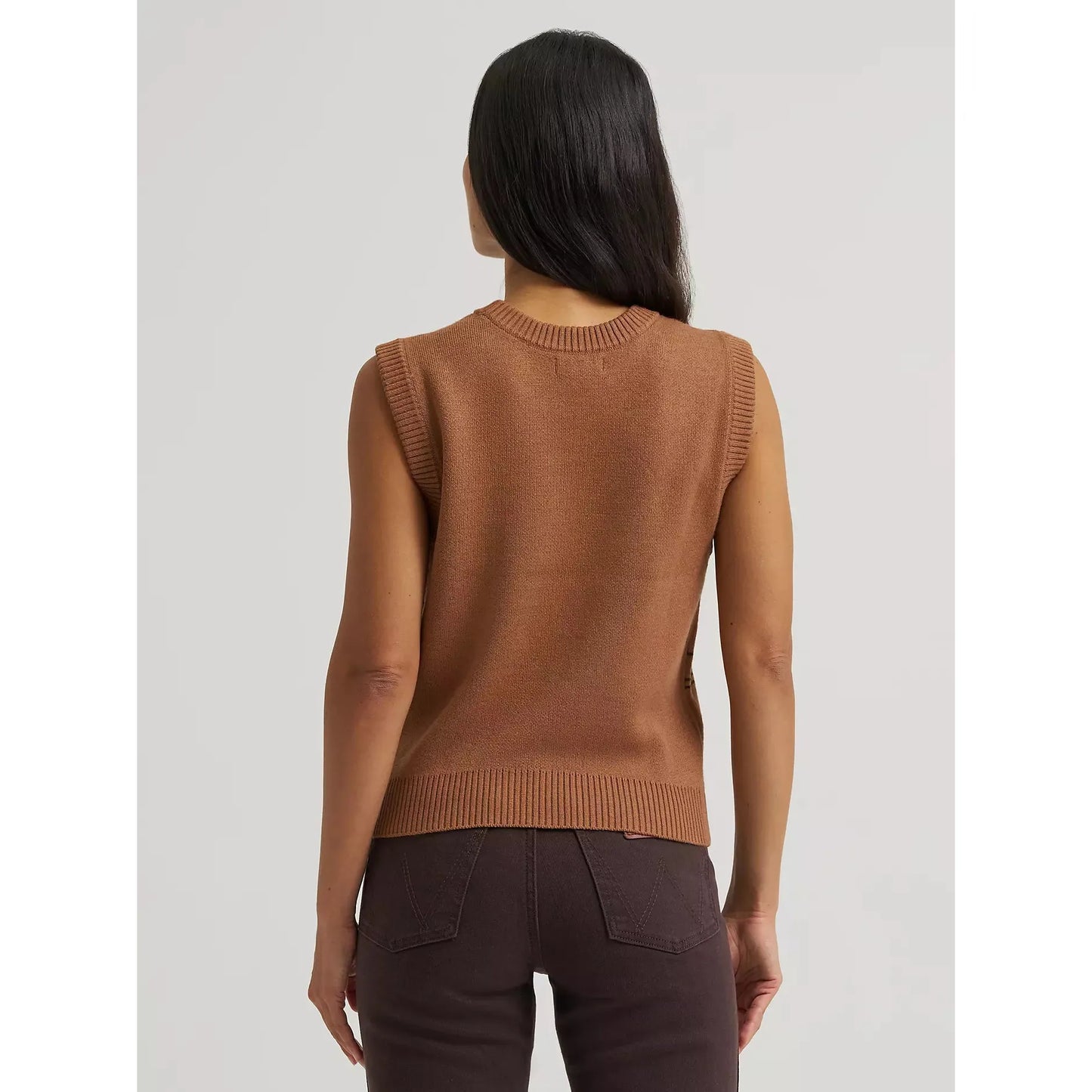 Wrangler Women's Horse Sweater Vest - Brown