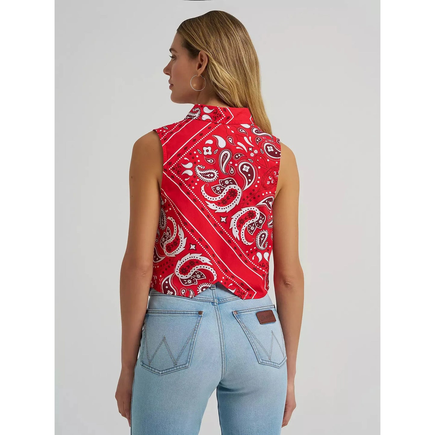 Wrangler Women's Bandana Print Shirt Vest - Red
