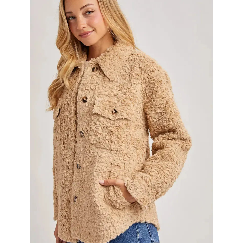 Bluivy Women's Boucle Woven Jacket - Latte