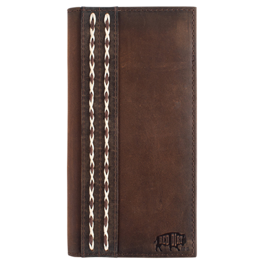 Red Dirt Hat Co Men's Double Braided Rodeo Wallet - Oiled Brown