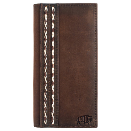 Red Dirt Hat Co Men's Double Braided Rodeo Wallet - Oiled Brown