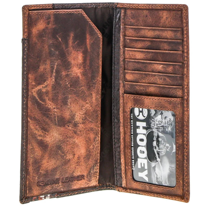 Hooey Tahonta Diamond Patchwork Rodeo Leather Wallet - Brown/Tan