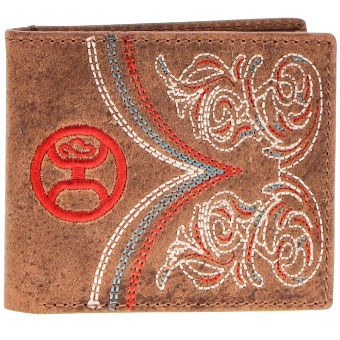Hooey Ranger Embroidered Accents Bifold Wallet - Tan