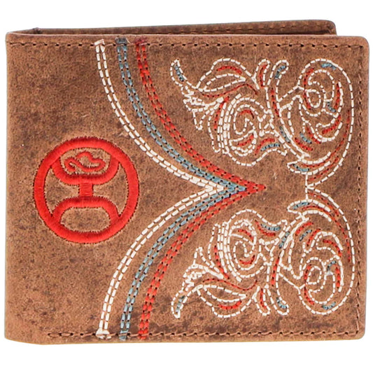 Hooey Ranger Embroidered Accents Bifold Wallet - Tan